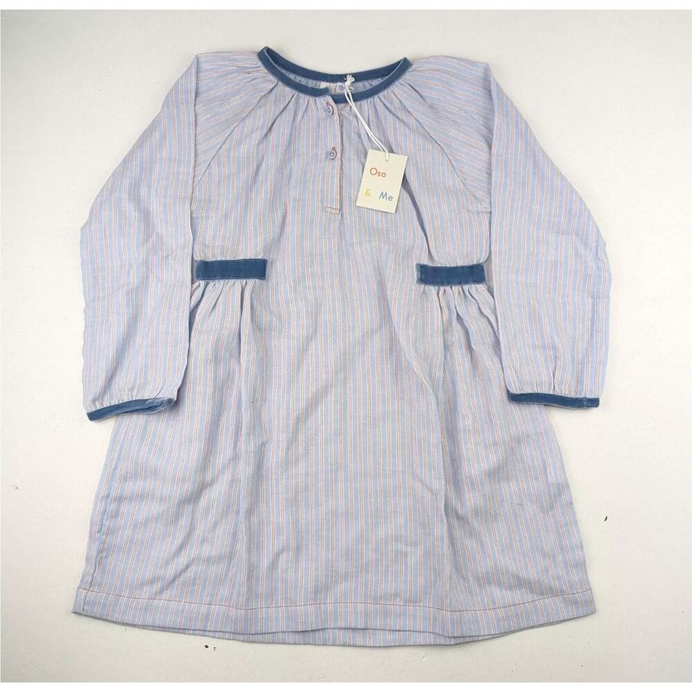 Oso & Me girls Dress cotton Signature Stripe size 6